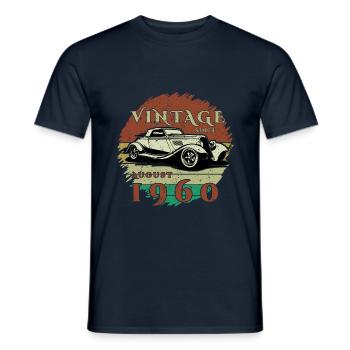 65ème Anniversaire - Classiques - Millésime depuis 08/1960 - T-shirt homme - marine - Devant - AI Model Male 178 light (178cm)