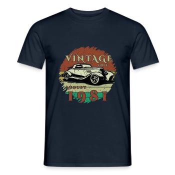 44ème Anniversaire - Classique - Millésime depuis 08/1981 - T-shirt homme - marine - Devant - AI Model Male 178 light (178cm)