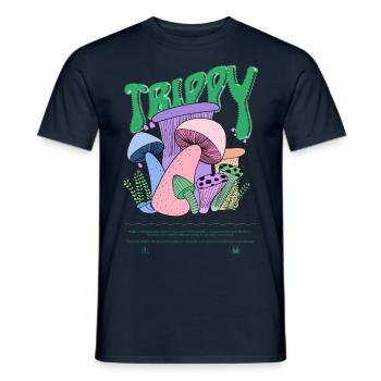 Trippy Magic Mushrooms Psychedelic Shirt neon bunt - Männer T-Shirt - Navy - Vorne - AI Model Male 178 light (178cm)