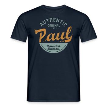 Paul name Gift Personalized Tshirt Paul - Men's T-Shirt - navy - Front - AI Model Male 178 light (178cm)