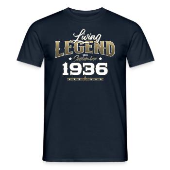 88e anniversaire Légende Septembre 1936 Volume 36 - T-shirt homme - marine - Devant - AI Model Male 178 light (178cm)