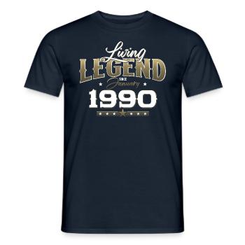 35ème Anniversaire Original Janvier 1990 Millésime 90's - T-shirt homme - marine - Devant - AI Model Male 178 light (178cm)