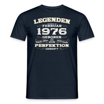 49th Birthday Gift Husband Original February 1976 - Men's T-Shirt - navy - Front - AI Model Male 178 light (178cm)