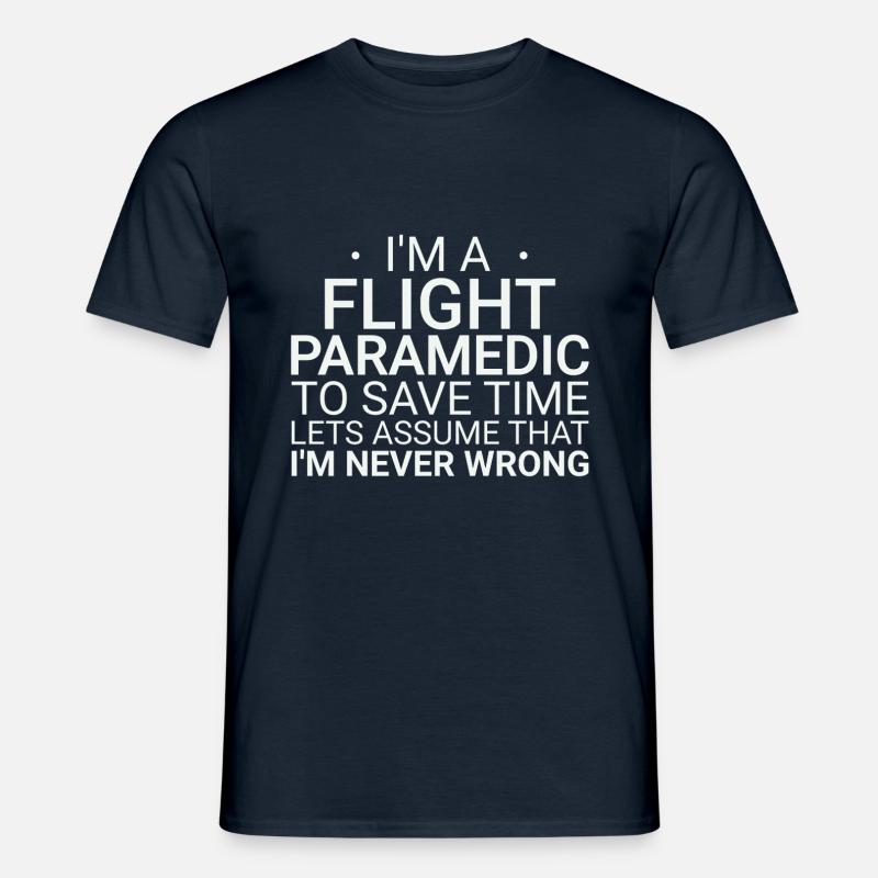 Flight Paramedic Never Wrong Luftrettung - Männer T-Shirt - Navy