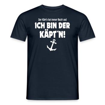 Lustig Käpt´n hat immer Recht Anker Boot Geschenk - Männer T-Shirt - Navy - Vorne - AI Model Male 178 light (178cm)