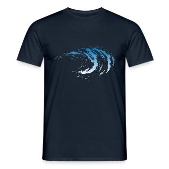 Wave - Men's T-Shirt - navy - Front - AI Model Male 178 light (178cm)