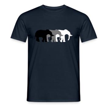 3 Elephants - Männer T-Shirt - Navy - Vorne - AI Model Male 178 light (178cm)
