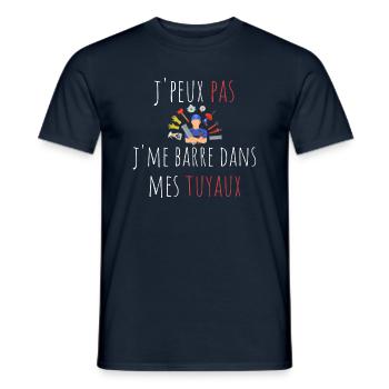 j'peux pas j'me barre dans mes tuyaux cadeau - T-shirt homme - marine - Devant - AI Model Male 178 light (178cm)
