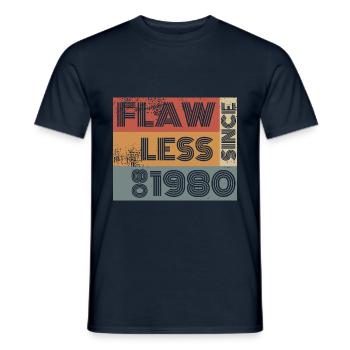 45ème Anniversaire Sans défaut depuis 08/1980 - T-shirt homme - marine - Devant - AI Model Male 178 light (178cm)
