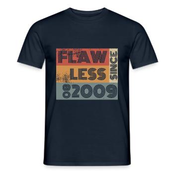 16. Anniversaire Sans défaut depuis 08/2009 - T-shirt homme - marine - Devant - AI Model Male 178 light (178cm)