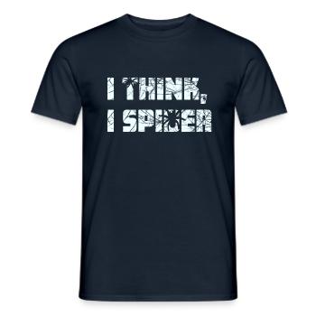 Denglisch - I think, I spider - Men's T-Shirt - navy - Front - AI Model Male 178 light (178cm)