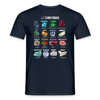 Minerals and gems most important in the USA - Men's T-Shirt - navy - Front - AI Model Male 178 light (178cm)