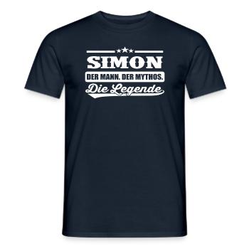Simon Name Vorname Spitzname Geschenk Ehemann - Männer T-Shirt - Navy - Vorne - AI Model Male 178 light (178cm)