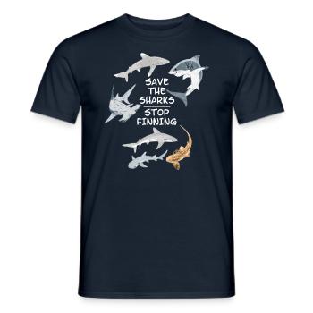 Save the Sharks Stop Finning - Männer T-Shirt - Navy - Vorne - AI Model Male 178 light (178cm)