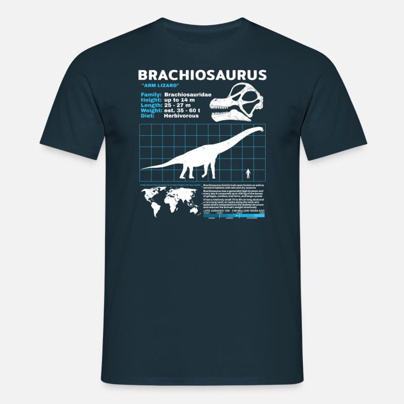 Brachiosaurus Datasheet - Men's T-Shirt - navy