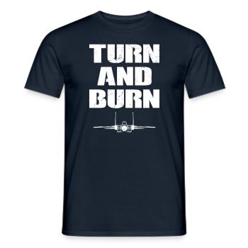 Turn and Burn Kampfflugzeug - Männer T-Shirt - Navy - Vorne - AI Model Male 178 light (178cm)