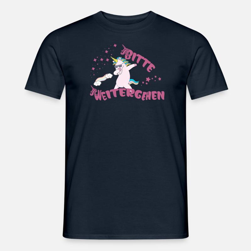 Bitte Weitergehen Einhorn Style - Männer T-Shirt - Navy