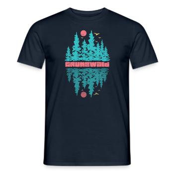 Grunewald Lung of Berlin Cycling Waldgebiet See - Men's T-Shirt - navy - Front - AI Model Male 178 light (178cm)