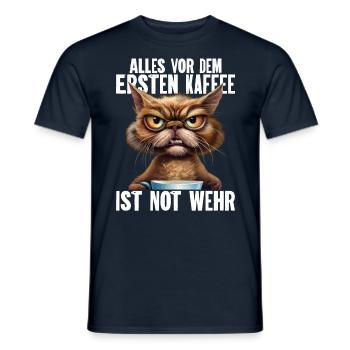 Alles Vor Dem Ersten Kaffee Ist Not Wehr - Männer T-Shirt - Navy - Vorne - AI Model Male 178 light (178cm)