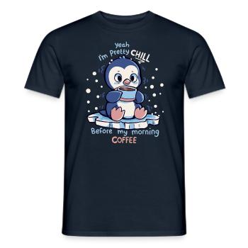 Ich bin ziemlich entspannt vor meinem Morgenkaffee - Männer T-Shirt - Navy - Vorne - AI Model Male 178 light (178cm)