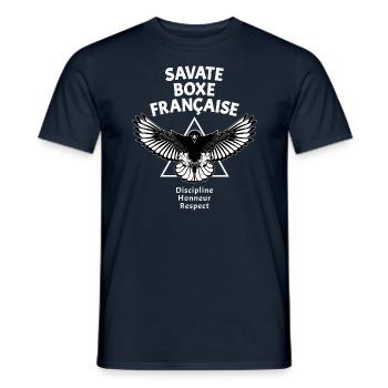 Savate Kickboxen Adler - Männer T-Shirt - Navy - Vorne - AI Model Male 178 light (178cm)