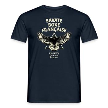 Savate Kickboxen Adler - Männer T-Shirt - Navy - Vorne - AI Model Male 178 light (178cm)