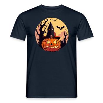 Nuit hantée d'Halloween au clair de lune - T-shirt homme - marine - Devant - AI Model Male 178 light (178cm)