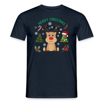 Merry Christmas Celebrate with Joy - Men's T-Shirt - navy - Front - AI Model Male 178 light (178cm)