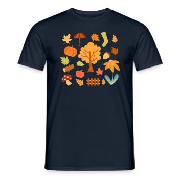 Fall Leaves Enjoy the Colorful Season - Men's T-Shirt - navy - Front - AI Model Male 178 light (178cm)