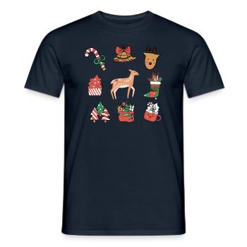 Happy Christmas Wishing you joy and peace this sea - Men's T-Shirt - navy - Front - AI Model Male 178 light (178cm)