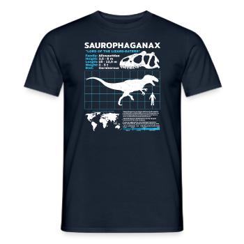 Saurophaganax Fact Sheet - Männer T-Shirt - Navy - Vorne - AI Model Male 178 light (178cm)
