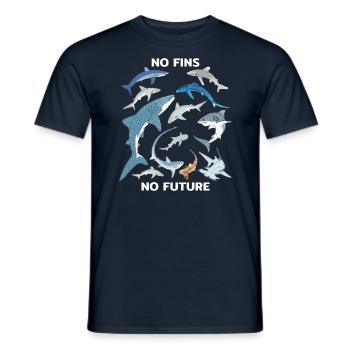 No Fins No Future Blauhai Walhai Haiarten - Männer T-Shirt - Navy - Vorne - AI Model Male 178 light (178cm)