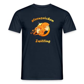Sternzeichen Zwilling - Männer T-Shirt - Navy - Vorne - AI Model Male 178 light (178cm)