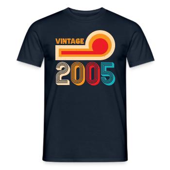 2005 Vintage - Männer T-Shirt - Navy - Vorne - AI Model Male 178 light (178cm)