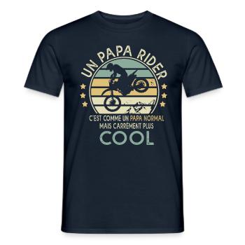 papa rider c'est cool cadeau sport papa motocross - T-shirt homme - marine - Devant - AI Model Male 178 light (178cm)