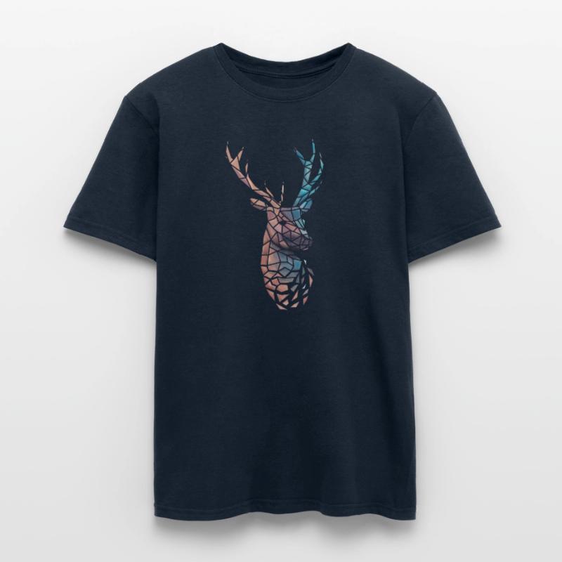 Low Poly Hirsch Gradient Männer T-Shirt
