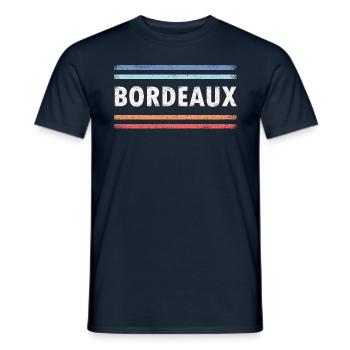 Bordeaux - T-shirt homme - marine - Devant - AI Model Male 178 light (178cm)