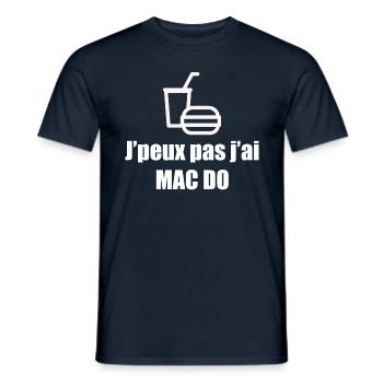 J'peux pas j'ai MAC-DO - T-shirt homme - marine - Devant - AI Model Male 178 light (178cm)