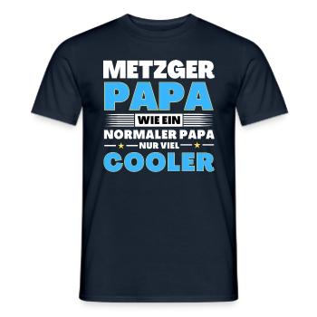 Metzger Papa wie ein normaler nur viel cooler - Männer T-Shirt - Navy - Vorne - AI Model Male 178 light (178cm)