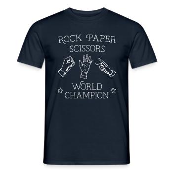 Rock Paper Scissors World Champion - Men's T-Shirt - navy - Front - AI Model Male 178 light (178cm)