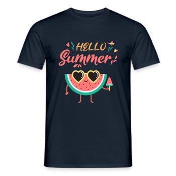 Hello Summer Shirt Watermelon - Men's T-Shirt - navy - Front - AI Model Male 178 light (178cm)