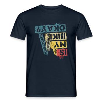 Downhill MTB Bike Biker Gift - Men's T-Shirt - navy - Front - AI Model Male 178 light (178cm)