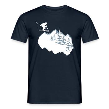 Skifahren, Ski, Berge, Alpen - Männer T-Shirt - Navy - Vorne - AI Model Male 178 light (178cm)