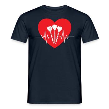 DART HERZ LIEBE HERZSCHLAG FÜR DARTS - Männer T-Shirt - Navy - Vorne - AI Model Male 178 light (178cm)