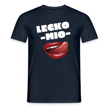 LECKO MIO - DAS LUSTIGE ZUNGEN SPRUCH MOTIV - Männer T-Shirt - Navy - Vorne - AI Model Male 178 light (178cm)