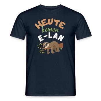 HEUTE KEIN ELAN! LUSTIGES FAULTIER MOTIV - Männer T-Shirt - Navy - Vorne - AI Model Male 178 light (178cm)