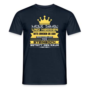 DIE EXZELLENZ DER STEINBOCK BETRITT DEN RAUM! - Männer T-Shirt - Navy - Vorne - AI Model Male 178 light (178cm)