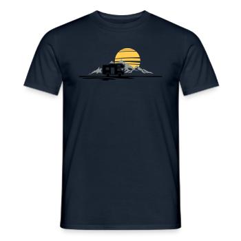 Freizeit - Wohnmobil Berge - Männer T-Shirt - Navy - Vorne - AI Model Male 178 light (178cm)