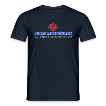 Cool first responder guardian angel shirt - Men's T-Shirt - navy - Front - AI Model Male 178 light (178cm)