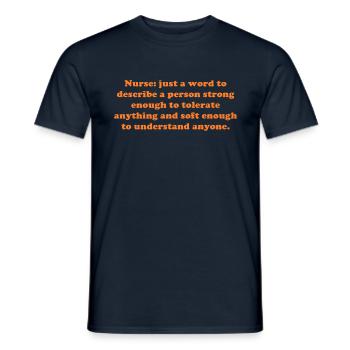 Infirmière : juste un mot.. - T-shirt homme - marine - Devant - AI Model Male 178 light (178cm)
